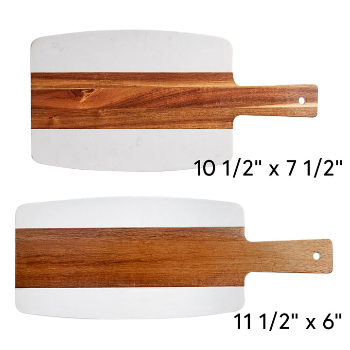 Acacia Wood and Marble Serving Board