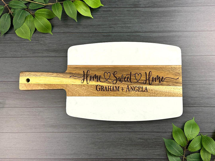 Acacia Wood and Marble Serving Board
