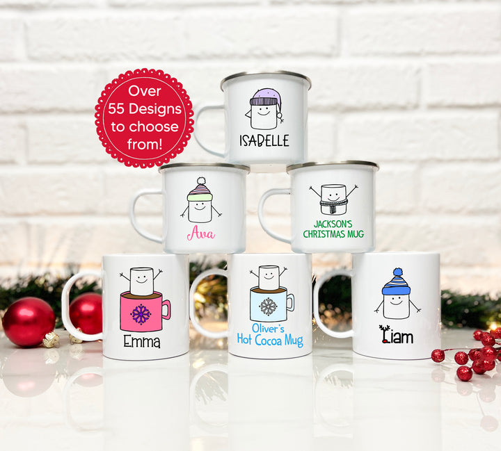 Marshmallow Personalized Holiday Mugs