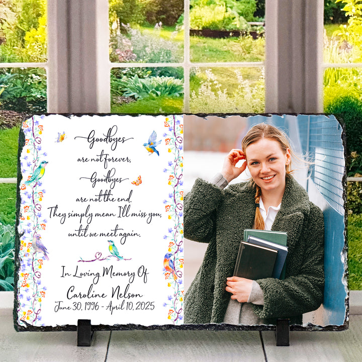 Botanical with Birds Memorial Slate