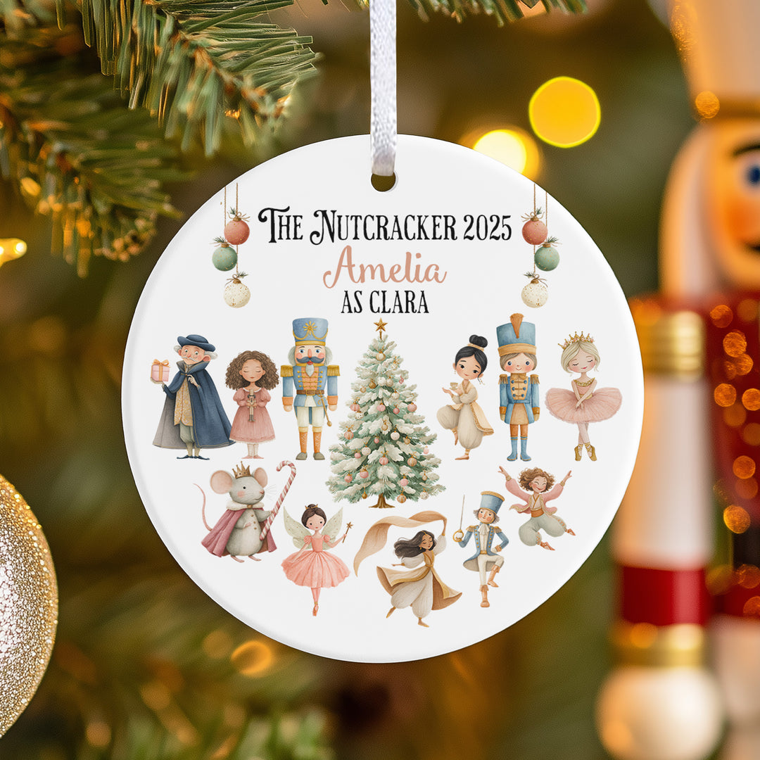 Dancing Nutcracker Characters and Christmas Tree Ornament