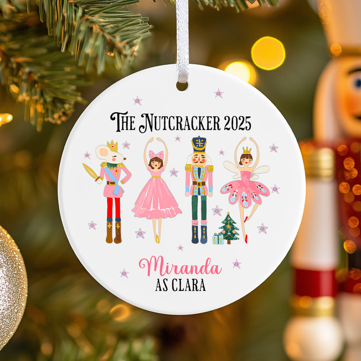 Dancing Pink Nutcracker Characters Ornament