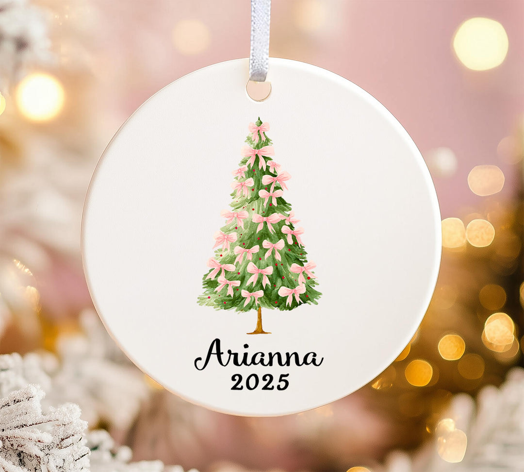 Pink Bow Christmas Tree Ornament
