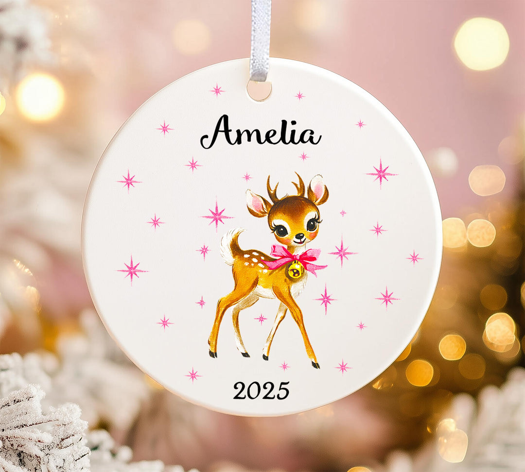 Pink Deer Ornament