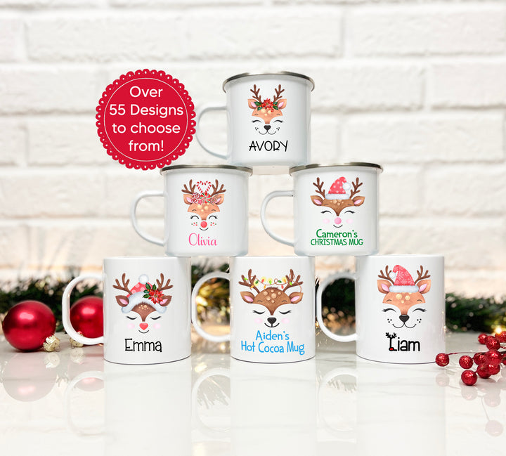 Reindeer Personalized Holiday Mugs