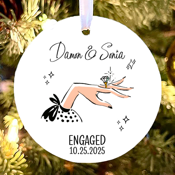 Retro Ring on Finger Engagement Ornament