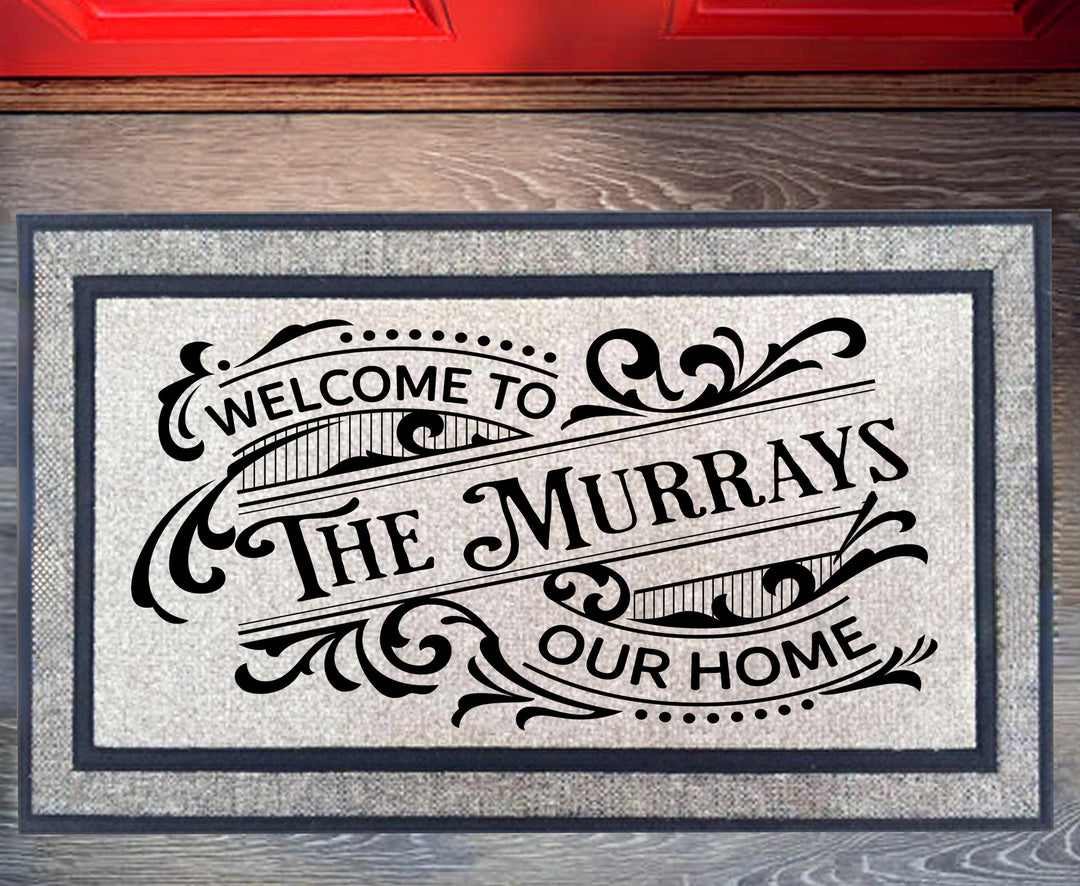 Vintage Frame Personalized Doormat