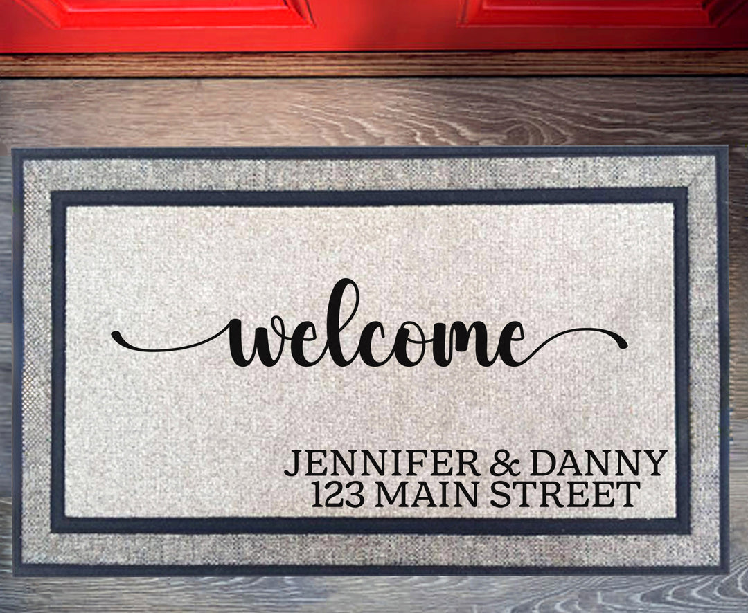 Name and Address Welcome Doormat