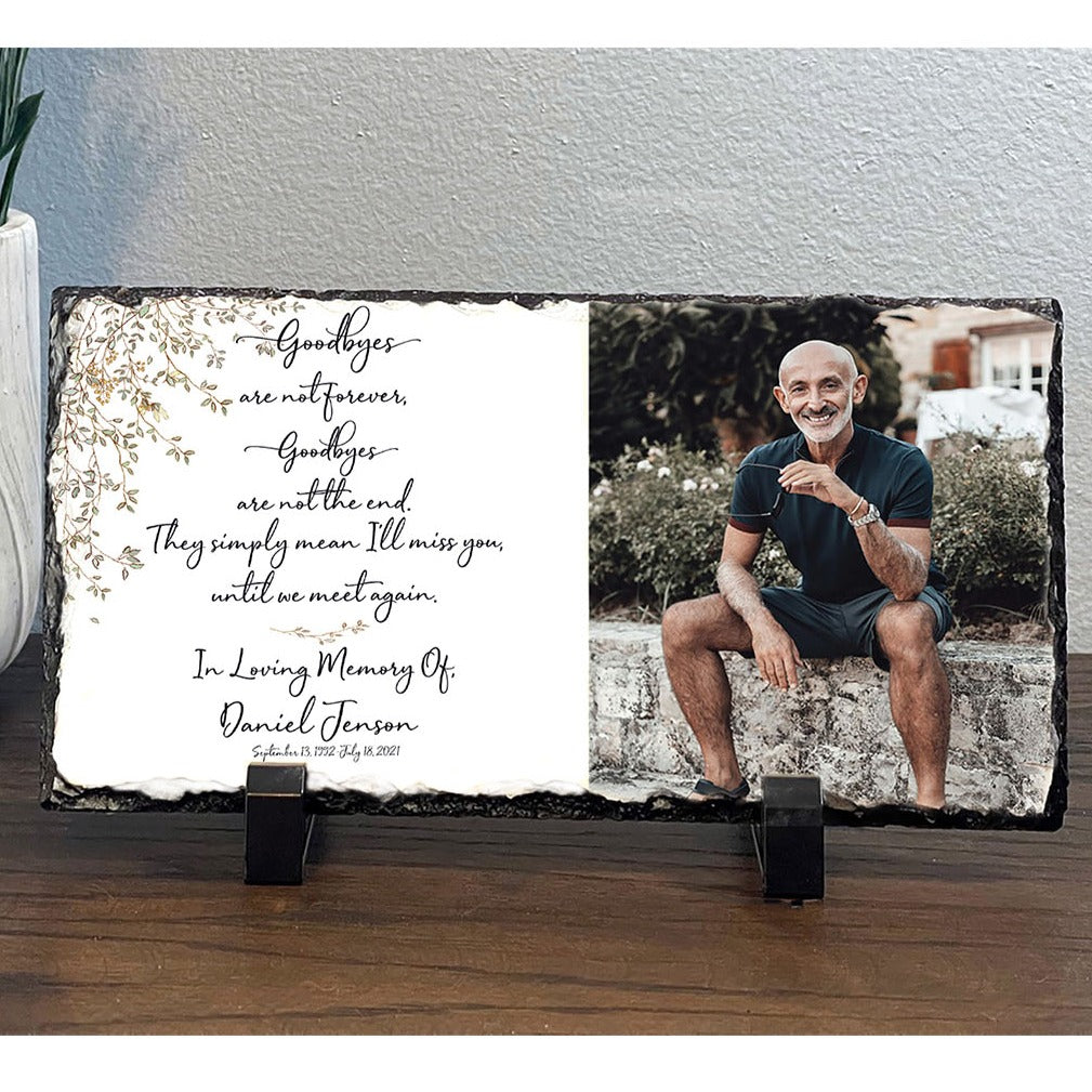 Corner Branches Photo Memorial Slate