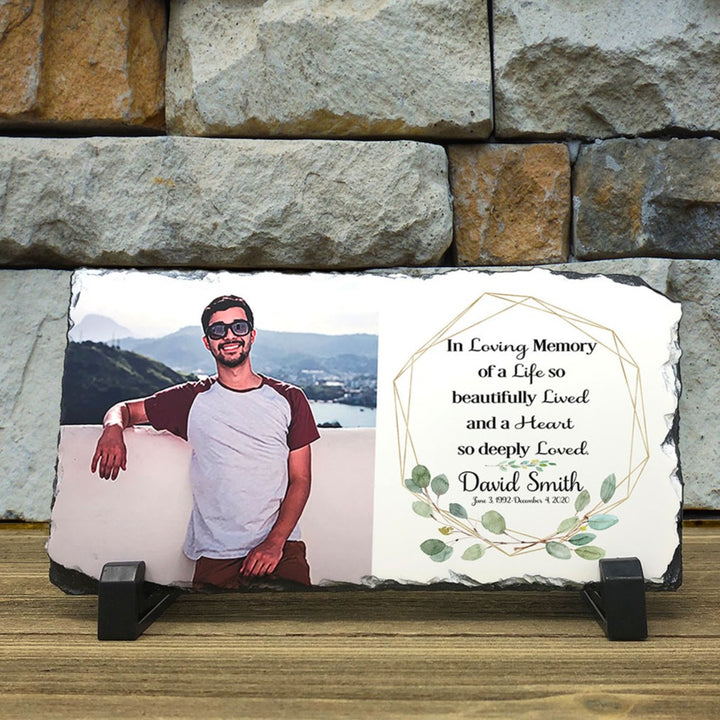 Greenery Photo Memorial Slate